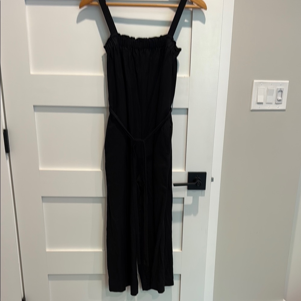 Loft - Linen Jumpsuit with Waist Tie - Black XXSP